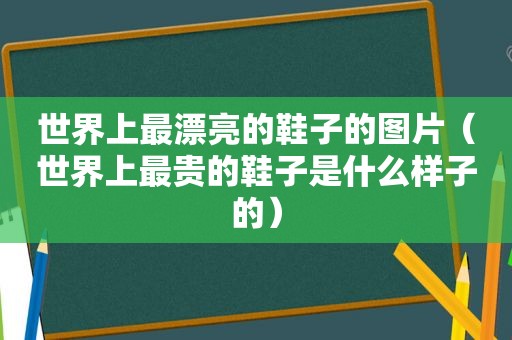 世界上最漂亮的鞋子的图片（世界上最贵的鞋子是什么样子的）