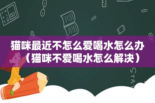 猫咪最近不怎么爱喝水怎么办（猫咪不爱喝水怎么解决）