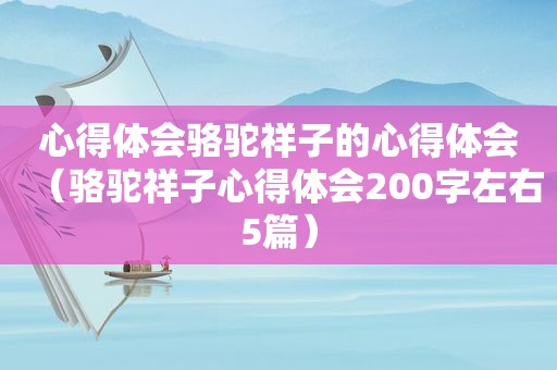 心得体会骆驼祥子的心得体会（骆驼祥子心得体会200字左右5篇）