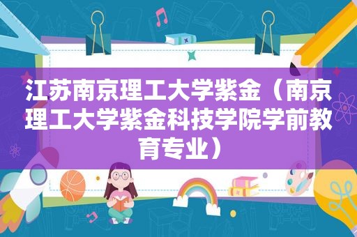 江苏南京理工大学紫金（南京理工大学紫金科技学院学前教育专业）