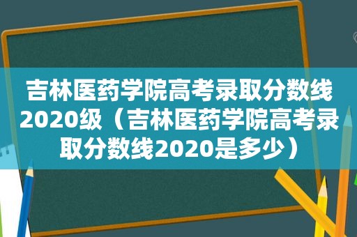 吉林医药学院高考录取分数线2020级（吉林医药学院高考录取分数线2020是多少）