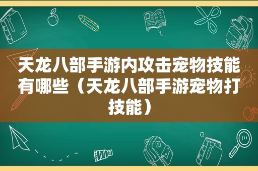 天龙八部手游内攻击宠物技能有哪些（天龙八部手游宠物打技能）