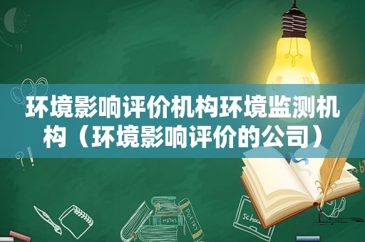 环境影响评价机构环境监测机构（环境影响评价的公司）