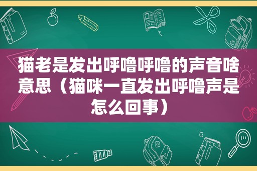 猫老是发出呼噜呼噜的声音啥意思（猫咪一直发出呼噜声是怎么回事）