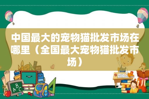 中国最大的宠物猫批发市场在哪里（全国最大宠物猫批发市场）