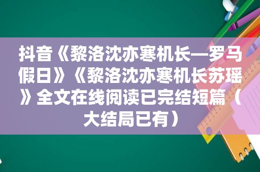 抖音《黎洛沈亦寒机长—罗马假日》《黎洛沈亦寒机长苏瑶》全文在线阅读已完结短篇（大结局已有）