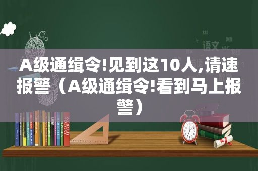 A级通缉令!见到这10人,请速报警（A级通缉令!看到马上报警）