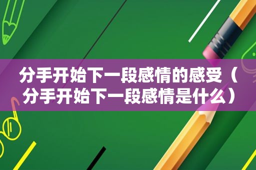 分手开始下一段感情的感受（分手开始下一段感情是什么）