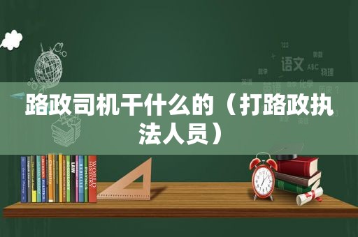 路政司机干什么的（打路政执法人员）