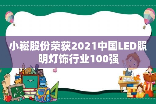 小崧股份荣获2021中国LED照明灯饰行业100强