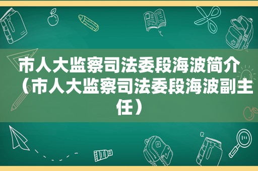 市人大监察司法委段海波简介（市人大监察司法委段海波副主任）