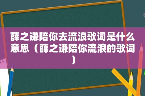 薛之谦陪你去流浪歌词是什么意思（薛之谦陪你流浪的歌词）