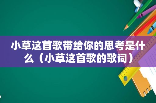 小草这首歌带给你的思考是什么（小草这首歌的歌词）