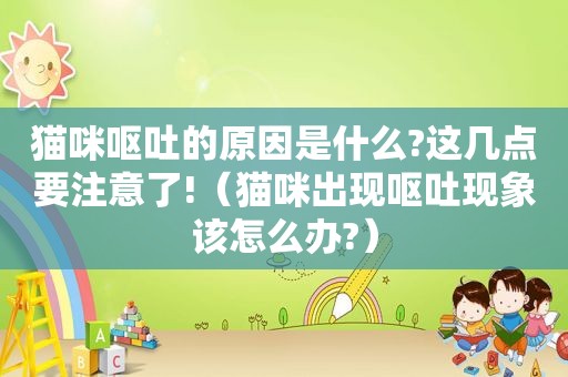 猫咪呕吐的原因是什么?这几点要注意了!（猫咪出现呕吐现象该怎么办?）