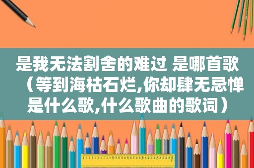 是我无法割舍的难过 是哪首歌（等到海枯石烂,你却肆无忌惮是什么歌,什么歌曲的歌词）