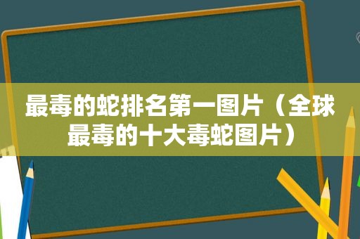 最毒的蛇排名第一图片（全球最毒的十大毒蛇图片）