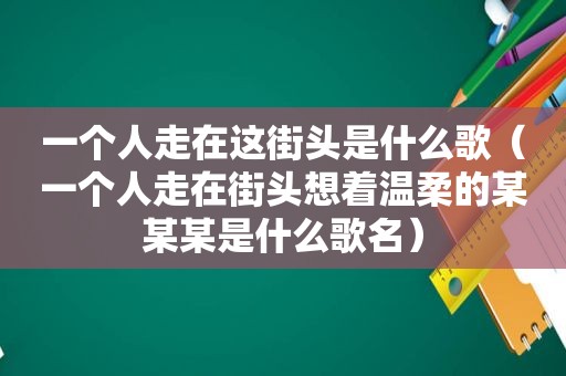 一个人走在这街头是什么歌（一个人走在街头想着温柔的某某某是什么歌名）