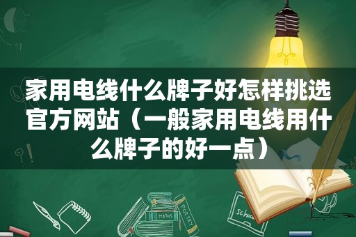 家用电线什么牌子好怎样挑选官方网站（一般家用电线用什么牌子的好一点）