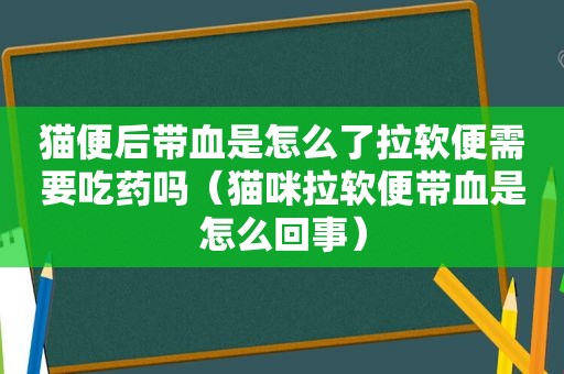 猫便后带血是怎么了拉软便需要吃药吗（猫咪拉软便带血是怎么回事）