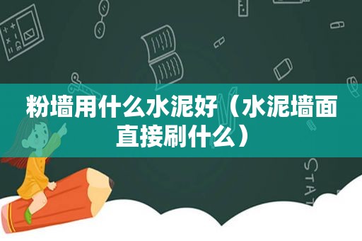 粉墙用什么水泥好（水泥墙面直接刷什么）