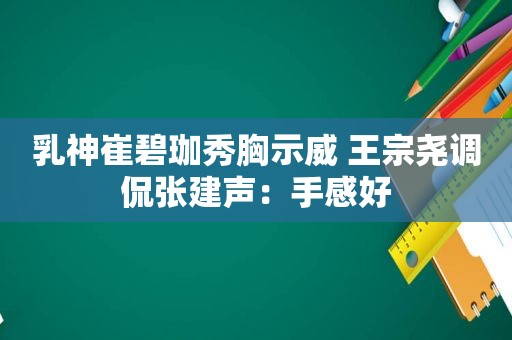 乳神崔碧珈秀胸 ***  王宗尧调侃张建声：手感好