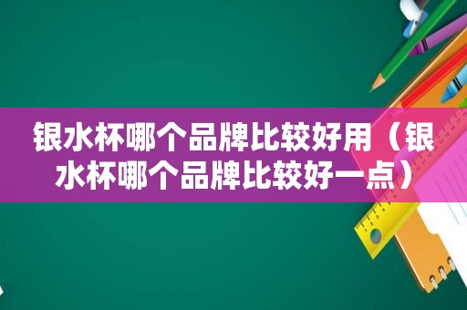 银水杯哪个品牌比较好用（银水杯哪个品牌比较好一点）