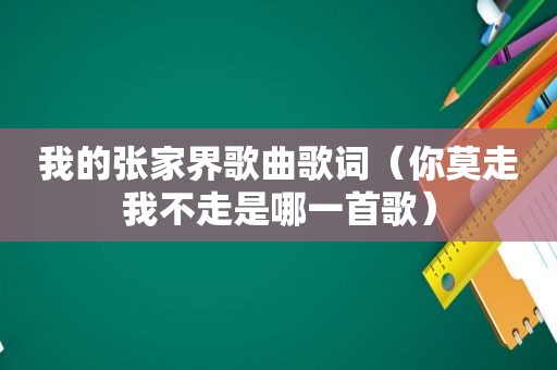 我的张家界歌曲歌词（你莫走我不走是哪一首歌）