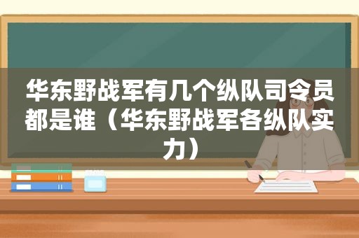 华东野战军有几个纵队司令员都是谁（华东野战军各纵队实力）