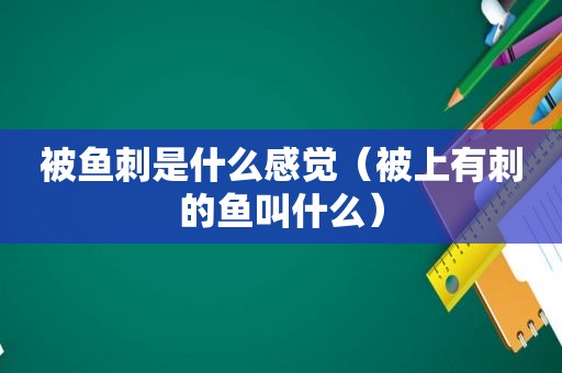 被鱼刺是什么感觉（被上有刺的鱼叫什么）