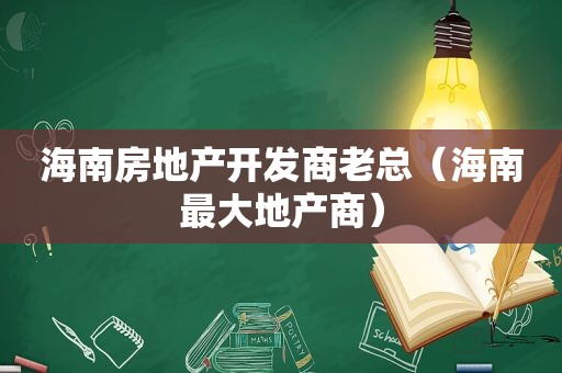 海南房地产开发商老总（海南最大地产商）