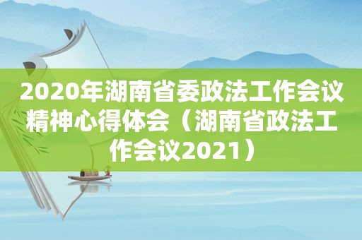 2020年湖南省委政法工作会议精神心得体会（湖南省政法工作会议2021）