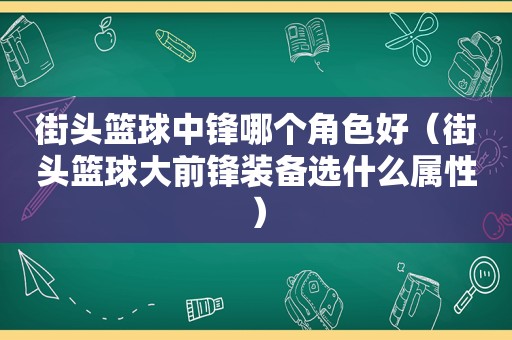 街头篮球中锋哪个角色好（街头篮球大前锋装备选什么属性）