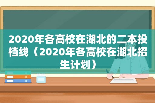 2020年各高校在湖北的二本投档线（2020年各高校在湖北招生计划）