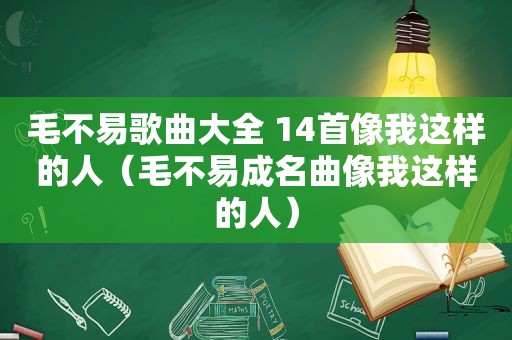 毛不易歌曲大全 14首像我这样的人（毛不易成名曲像我这样的人）