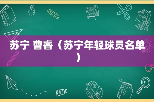 苏宁 曹睿（苏宁年轻球员名单）