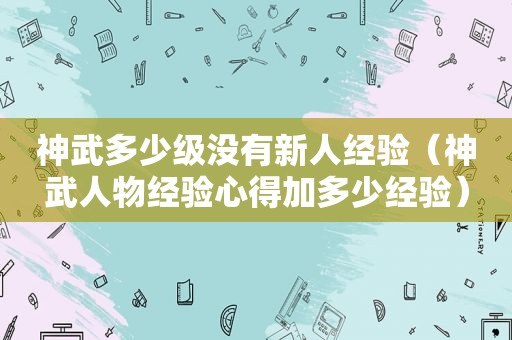 神武多少级没有新人经验（神武人物经验心得加多少经验）