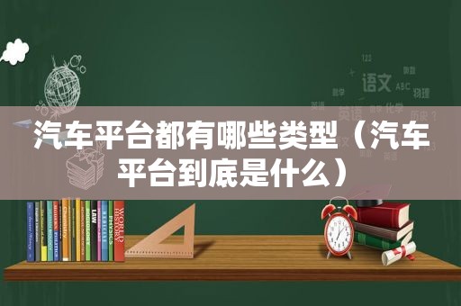 汽车平台都有哪些类型（汽车平台到底是什么）