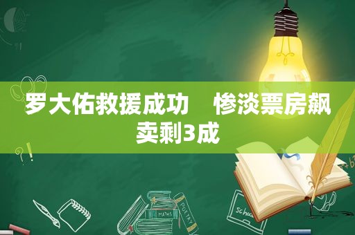 罗大佑救援成功　惨淡票房飙卖剩3成