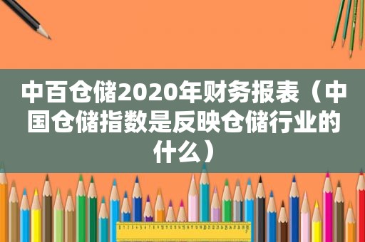 中百仓储2020年财务报表（中国仓储指数是反映仓储行业的什么）