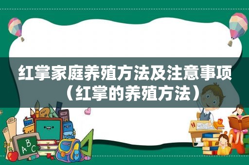 红掌家庭养殖方法及注意事项（红掌的养殖方法）