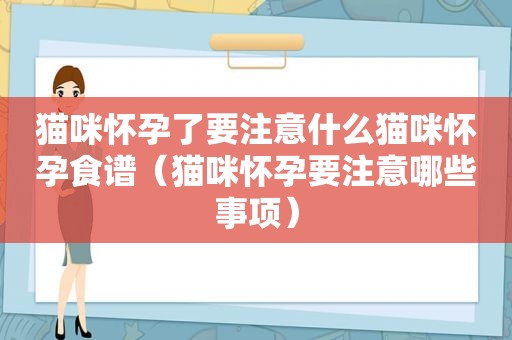 猫咪怀孕了要注意什么猫咪怀孕食谱（猫咪怀孕要注意哪些事项）