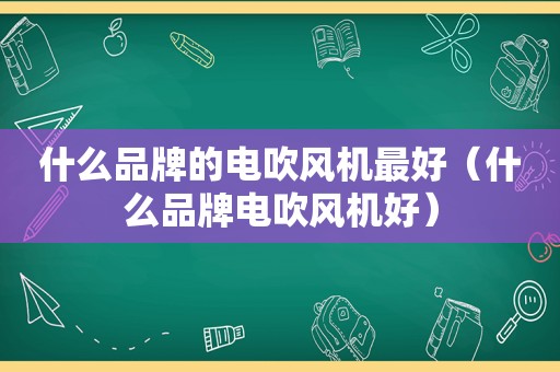 什么品牌的电吹风机最好（什么品牌电吹风机好）