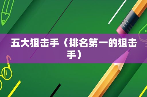 五大狙击手（排名第一的狙击手）