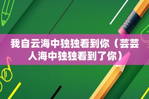 我自云海中独独看到你（芸芸人海中独独看到了你）