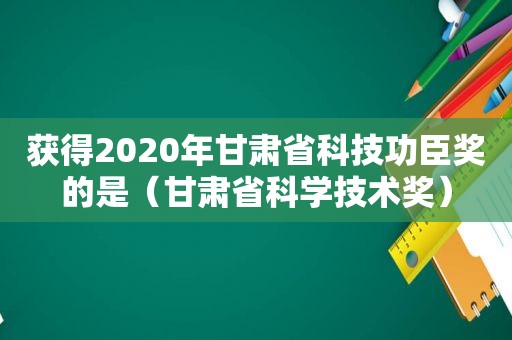 获得2020年甘肃省科技功臣奖的是（甘肃省科学技术奖）