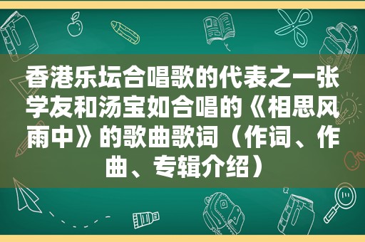 香港乐坛合唱歌的代表之一张学友和汤宝如合唱的《相思风雨中》的歌曲歌词（作词、作曲、专辑介绍）