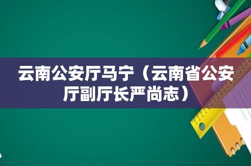 云南公安厅马宁（云南省公安厅副厅长严尚志）