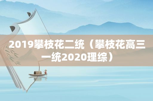 2019攀枝花二统（攀枝花高三一统2020理综）