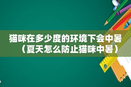 猫咪在多少度的环境下会中暑（夏天怎么防止猫咪中暑）