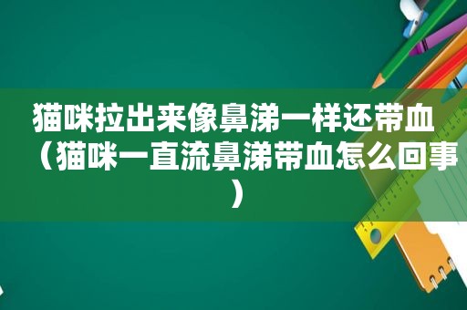 猫咪拉出来像鼻涕一样还带血（猫咪一直流鼻涕带血怎么回事）